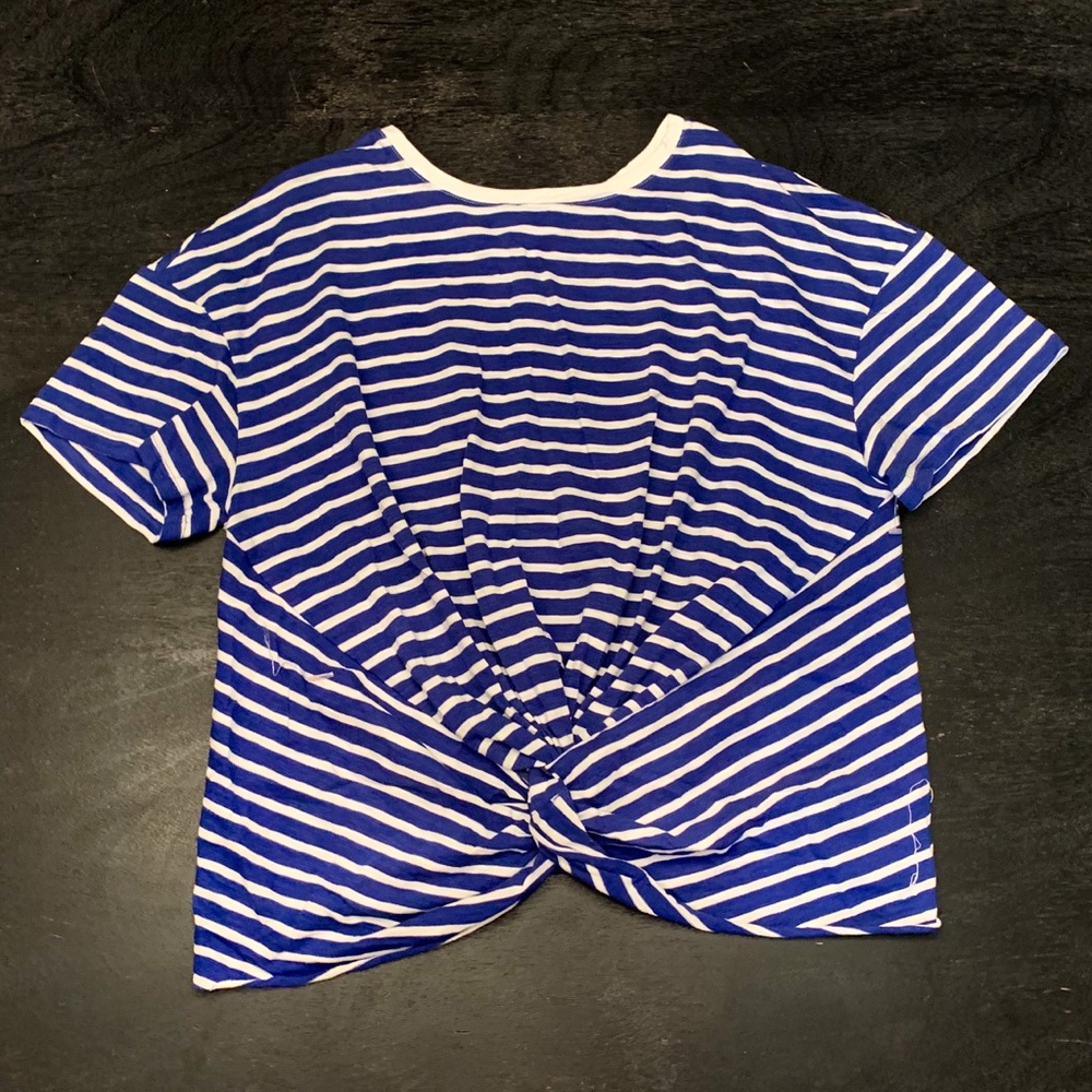 Striped Top with Front Twist